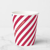 Amerikaanse Amerikaanse vlag Stripes Custom Monogr Papieren Bekers (Achterkant)