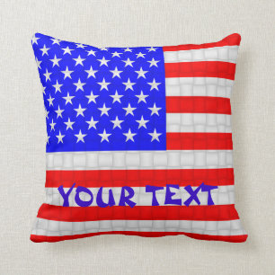 Amerikaanse Amerikaanse vlag: Voeg tekst toe Kussen