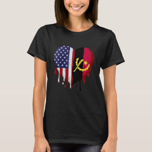 Amerikaanse Angolese erfgoedmaand Angola Vlag Hart T-shirt