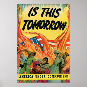 Amerikaanse anti-communistische propagandaposter D Poster