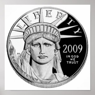 Amerikaanse arena Platinum Proof Coin Poster