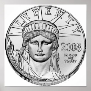Amerikaanse arena Platinum Reverse Proof Coins Poster