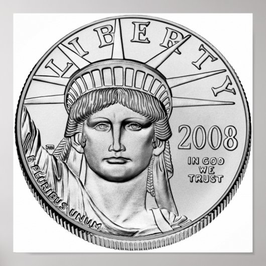 Amerikaanse arena Platinum Reverse Proof Coins Poster (Voorkant)