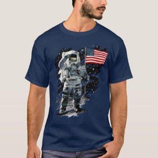 Amerikaanse astronaut maanlanding t-shirt