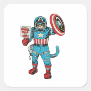 Amerikaanse astronaut vierkante sticker
