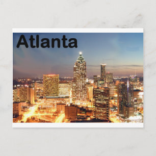 Amerikaanse atlanta Downtown 's nachts (St.K.) Briefkaart