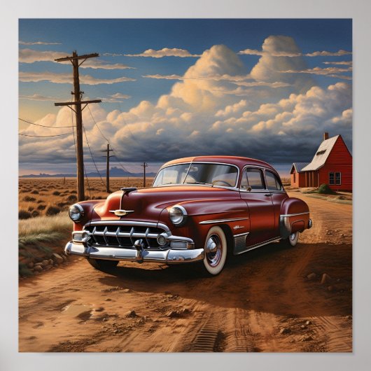 -Amerikaanse auto digitale print (Voorkant)