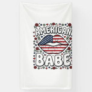 Amerikaanse Babe Patriottische Vintage Gravure Ont Spandoek