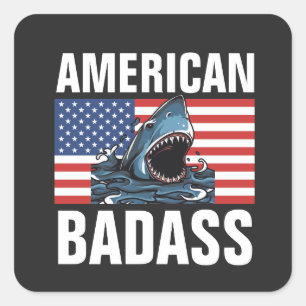 AMERIKAANSE BADASS PATRIOOT-stickers Vierkante Sticker