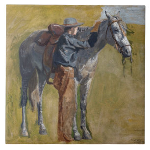 Amerikaanse Badlands: Cowboy uit het Wilde Westen Tegeltje
