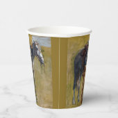 Amerikaanse Badlands: Old West Cowboy met paard Papieren Bekers (Rechts)