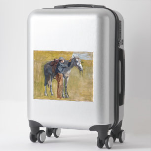 Amerikaanse Badlands: Old West Cowboy met paard Sticker