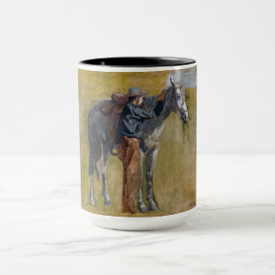 Amerikaanse Badlands: oude westen cowboy met paard Mok