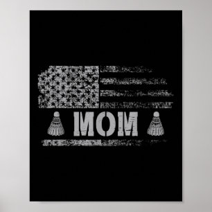 Amerikaanse Badminton Moeder Usa Vlag Team Badmint Poster