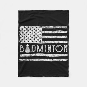 Amerikaanse Badminton Usa Vlag Shuttle Grappige Pa Fleece Deken