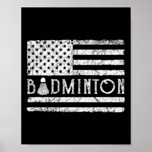 Amerikaanse Badminton Vlag Shuttles Funny Patriot Poster