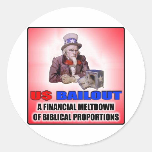 AMERIKAANSE BAILOUT-Sticker Ronde Sticker (Voorkant)