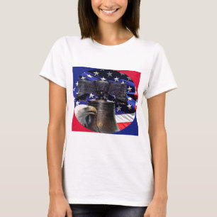Amerikaanse Bald Eagle, Bell en Flag T-shirt
