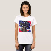Amerikaanse Bald Eagle, Bell en Flag T-shirt (Voorkant volledig)