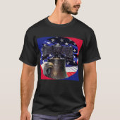 Amerikaanse Bald Eagle, Bell en Flag T-shirt (Voorkant)