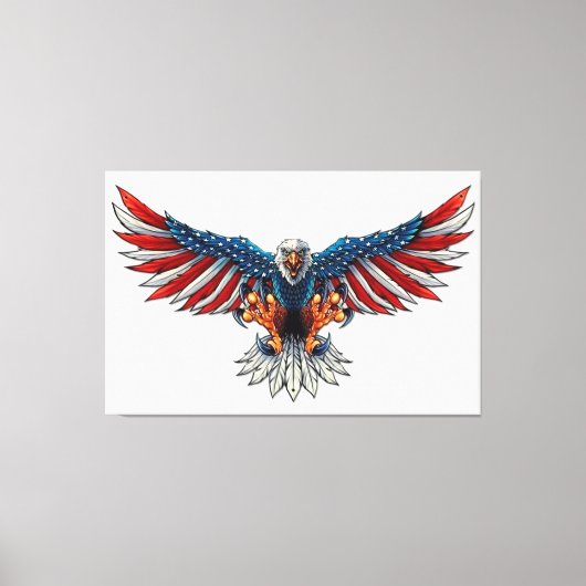 Amerikaanse Bald Eagle Canvas Afdruk (Voorkant)