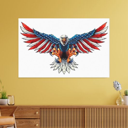 Amerikaanse Bald Eagle Canvas Afdruk (Insitu (Woonkamer))