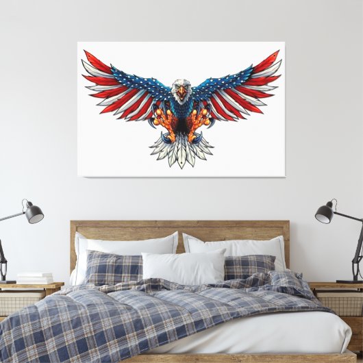Amerikaanse Bald Eagle Canvas Afdruk (Insitu (Slaapkamer))