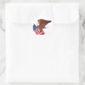 Amerikaanse Bald Eagle en Amerikaanse vlag Ronde Sticker (Tas)