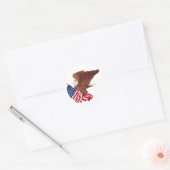 Amerikaanse Bald Eagle en Amerikaanse vlag Ronde Sticker (Envelop)
