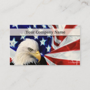 Amerikaanse Bald Eagle en Visitekaartjes met vlag