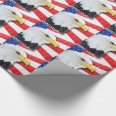 Amerikaanse Bald Eagle en vlag Cadeaupapier (Hoek)