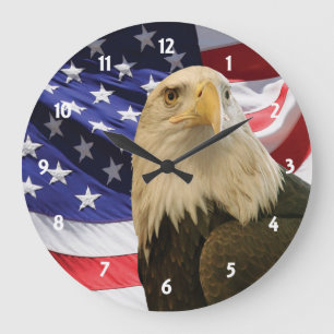 Amerikaanse Bald Eagle en vlag Grote Klok