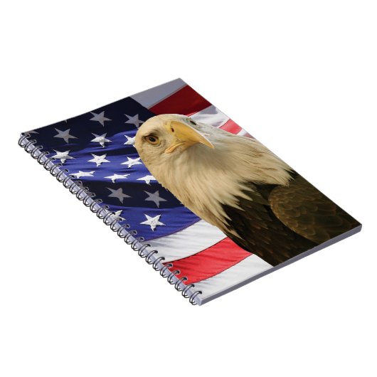 Amerikaanse Bald Eagle en vlag Notitieboek (Rechterzijde)