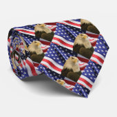 Amerikaanse Bald Eagle en vlag Stropdas (Opgerold)
