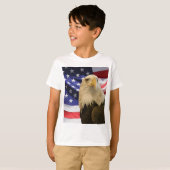 Amerikaanse Bald Eagle en vlag T-shirt (Voorkant volledig)
