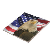 Amerikaanse Bald Eagle en vlag Tegeltje (Zijkant)