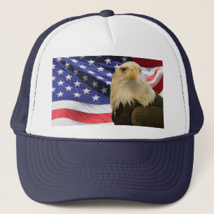 Amerikaanse Bald Eagle en vlag Trucker Pet