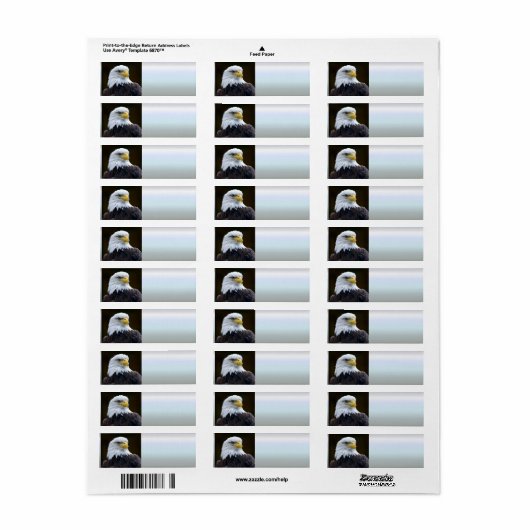 Amerikaanse Bald Eagle Etiket (Full Sheet)