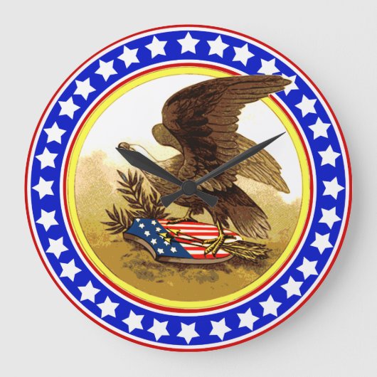 -Amerikaanse Bald Eagle Grote Klok (Voorkant)