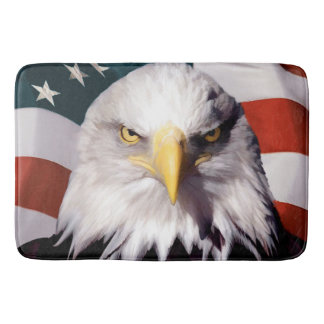 Amerikaanse Bald Eagle met vlag Badmat