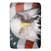 Amerikaanse Bald Eagle met vlag Badmat (Voorkant Verticaal)