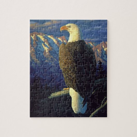 Amerikaanse Bald Eagle Mountain Sunrise Legpuzzel (Verticaal)