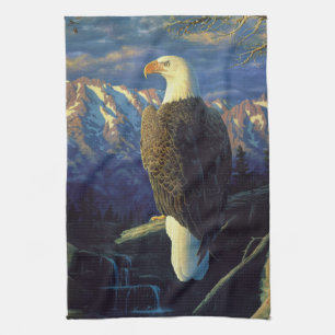 Amerikaanse Bald Eagle Mountain Sunrise Theedoek