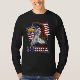 Amerikaanse Bald Eagle Mullet 4 juli Funny VS P T-shirt