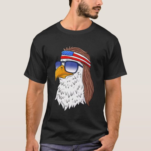 Amerikaanse Bald Eagle Mullet 4 juli Verenigde Sta T-shirt (Voorkant)