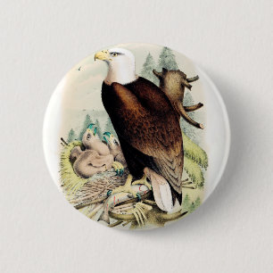 Amerikaanse Bald Eagle Ronde Button 5,7 Cm