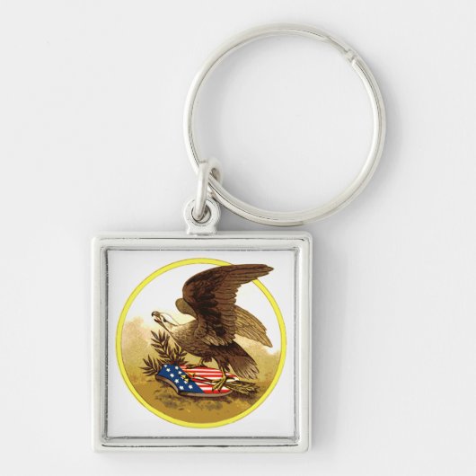 -Amerikaanse Bald Eagle Sleutelhanger (Voorkant)