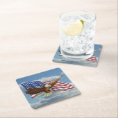 Amerikaanse Bald Eagle Vierkante Kartonnen Onderzetter (Insitu)