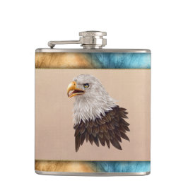 Amerikaanse Bald Eagle Vinyl Wrapped Flask Heupfles