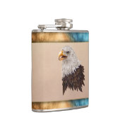 Amerikaanse Bald Eagle Vinyl Wrapped Flask Heupfles (Rechts)